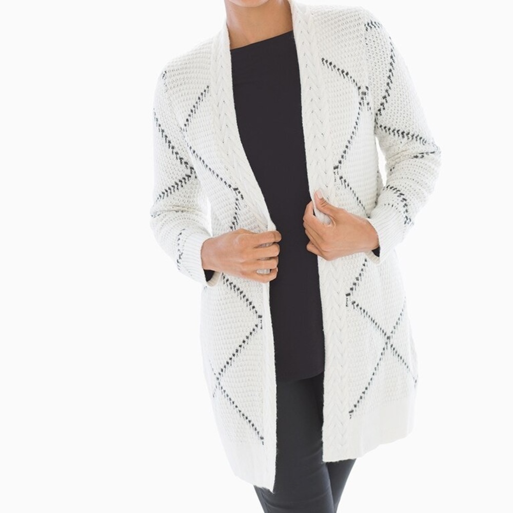 SOMA Windowpane Sweater Ivory